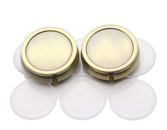DIY Blank  Pill Box Kits- 40mm 3 Days Blank Compartment Pill Box Container with Epoxy sticker ,comes with Epoxy Dome