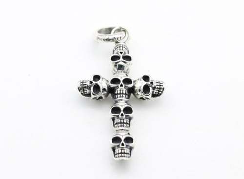 Skull-Sterling Silver Skull pendant charm-Sterling Silver Skull Pendant,sterling silver cross,wholesale