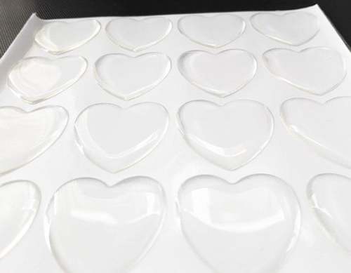 1 inch (2.54cm) High Quality Clear Heart Epoxy Stickers,heart epoxy domes,1inch heart Clear Round Epoxy Stickers,