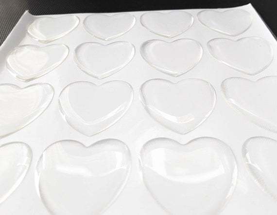 1 inch (2.54cm) High Quality Clear Heart Epoxy Stickers,heart epoxy domes,1inch heart Clear Round Epoxy Stickers,