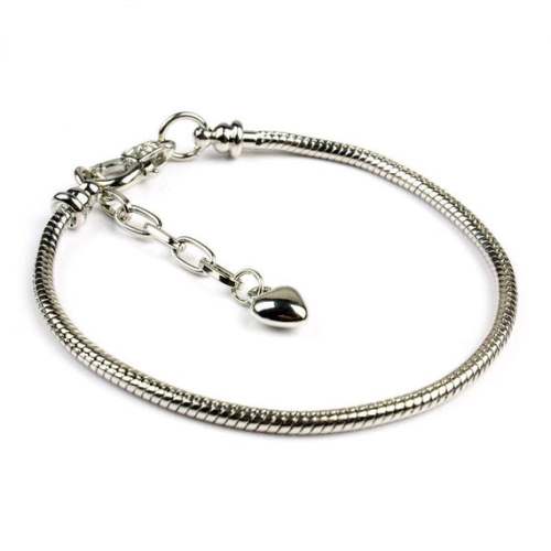 40pcs Silver European bracelet with barrel clasp, Snake Chain Bracelet, European bracelet supplies