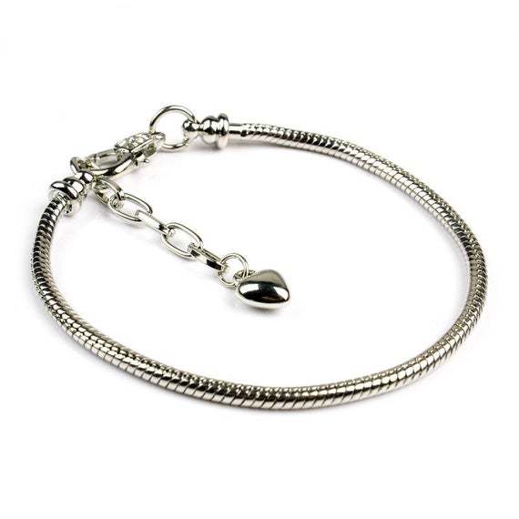 40pcs Silver European bracelet with barrel clasp, Snake Chain Bracelet, European bracelet supplies