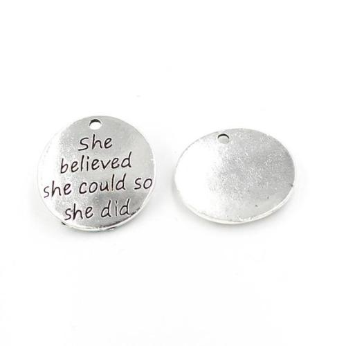 wholesale,Words Charms, pendant English lettering diy handmade materials--She believed she could so she did