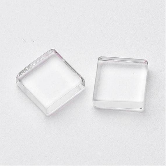 wholesale 10mm Clear Square Flat Back Acrylic Glass Domed Magnifying Cabochons For DIY Photo Pendant Tray Setting