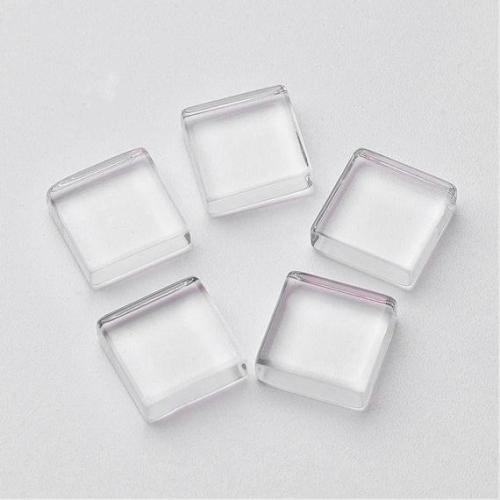 wholesale 8mm Clear Square Flat Back Acrylic Glass Domed Magnifying Cabochons For DIY Photo Pendant Tray Setting