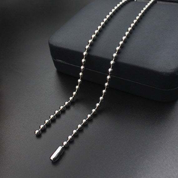 High quality, fine polishing process-Titanium steel ball chain, 24  chain, 2.4mm chain, Sweater chain，silver bead chain