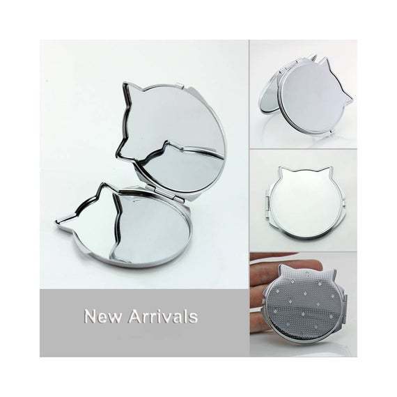 Hot DIY Pocket Mirror Blank Compact Mirrors Silver Makeup,New