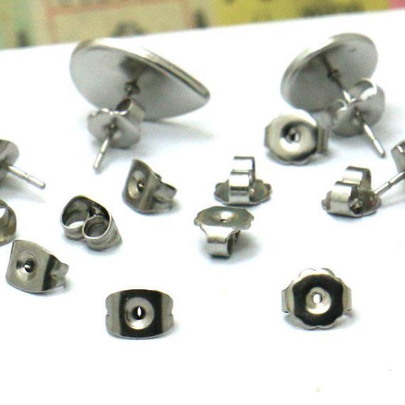 50pcs 10x14mm Teardrop 316L Stainless Steel bezel Earring Blanks /earring base, earring base settings with backs