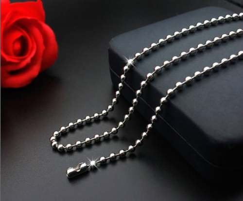 High quality, fine polishing process-Titanium steel ball chain, 24  chain, 2.4mm chain, Sweater chain，silver bead chain