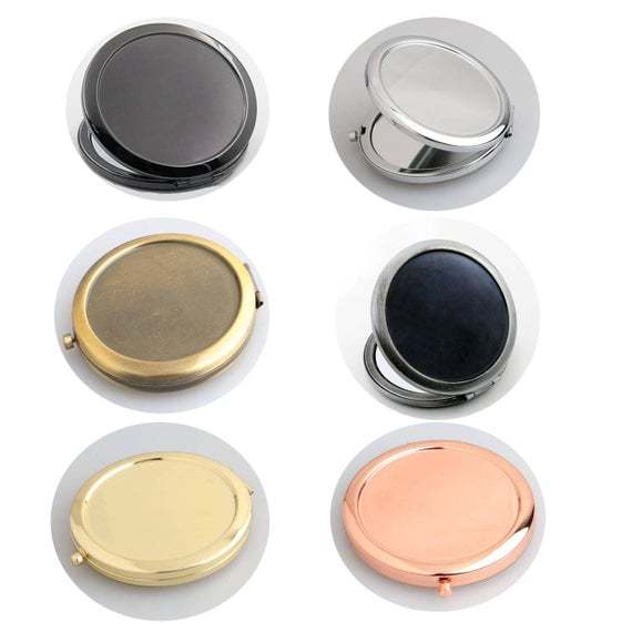 10kits 70mm Round Blank Pocket Mirror, Compact mirror blank, Engravable Pocket Mirrors ,Blank Compact Mirror