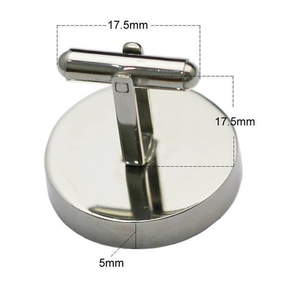 19.5mm Cufflinks Blanks High Quality DIY Jewelry Accessories Cabochon Men Cuff links for wedding gift-Titanium steel