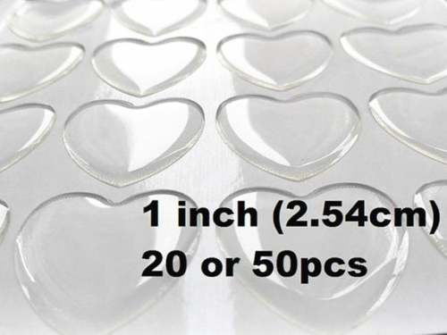 1 inch (2.54cm) High Quality Clear Heart Epoxy Stickers,heart epoxy domes,1inch heart Clear Round Epoxy Stickers,