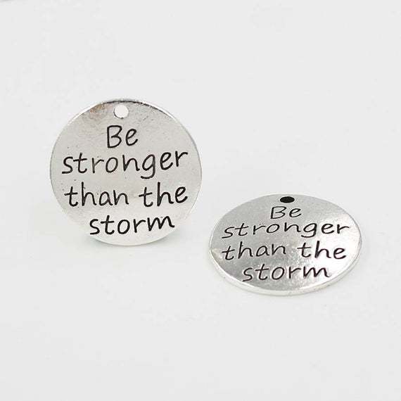 wholesale,  Words Charms, pendant English lettering diy handmade materials-- Be stronger than the strom