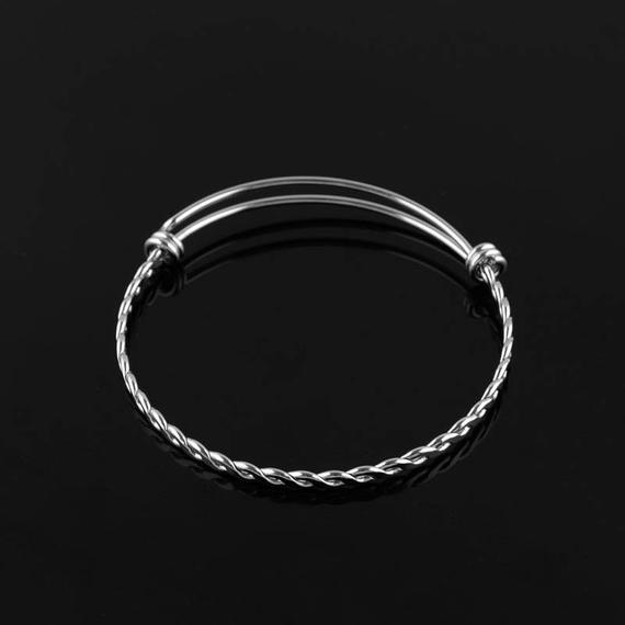 Titanium steel Adjustable Bangle Bracelet - Braided Bangle Bracelet, Expandable Stainless Steel Wire Bracelet