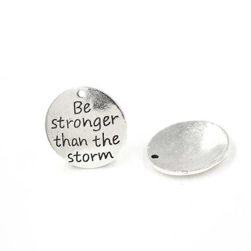 wholesale,  Words Charms, pendant English lettering diy handmade materials-- Be stronger than the strom