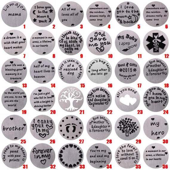 Stainless steel Floating Locket Plate, memory plate plate, 36 designs, Floating charms, Dia 22mm Fit for 30mm floating locket  5010049