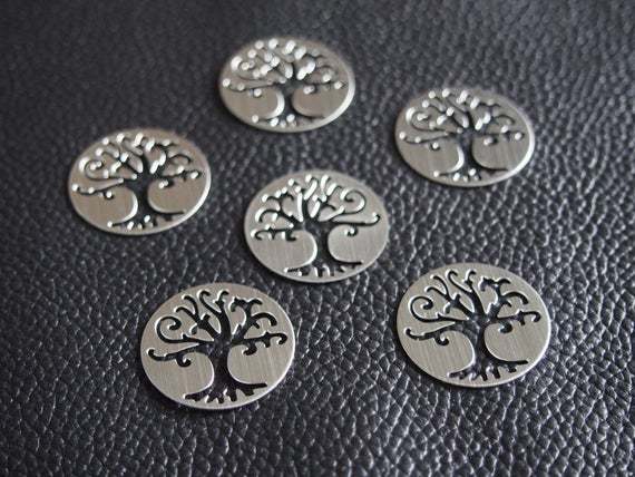 Stainless steel Floating Locket Window Plate, Hollow Family Tree, Floating charms, Dia 22mm Fit for 30mm floating locket