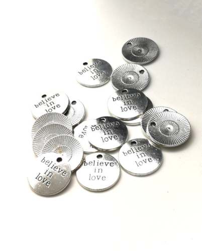 wholesale, Believe in Love Charms silver Tone Lovely Letter  Believe in Love  Charms Pendant 20mm