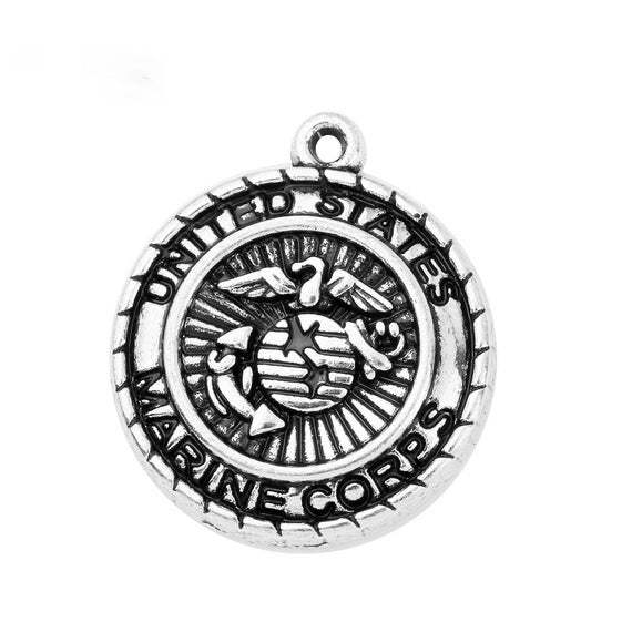 Wholesale 30% OFF 20/100/200PCS United States Marine Corps Charms Silver  U.S. Military Char