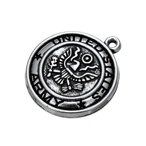 Wholesale 30% OFF 20/100/200PCS United States ARMY Charms Silver U.S. Military Char, DIY Findings, Jewelry Making