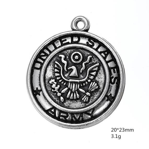 Wholesale 30% OFF 20/100/200PCS United States ARMY Charms Silver U.S. Military Char, DIY Findings, Jewelry Making