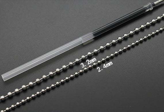 High quality, fine polishing process-Titanium steel ball chain, 24  chain, 2.4mm chain, Sweater chain，silver bead chain