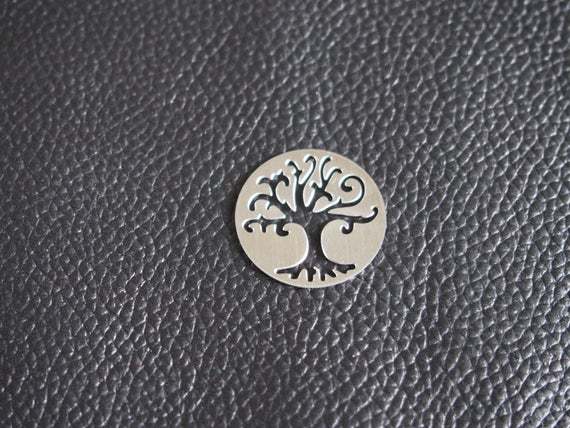Stainless steel Floating Locket Window Plate, Hollow Family Tree, Floating charms, Dia 22mm Fit for 30mm floating locket