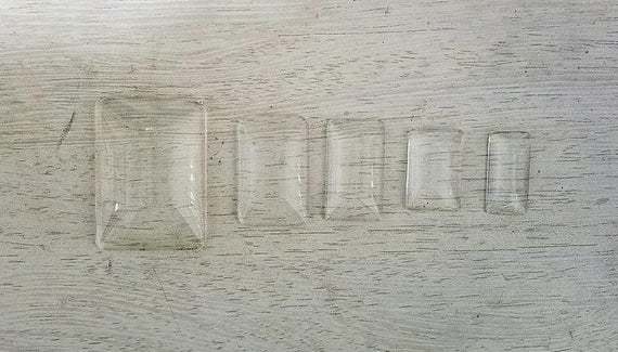 25*35mm Mini Rectangle Glass Cabochons - Rectangle Clear Glass - Glass Tile Pendant Inserts - Glass Cabochon for Pendant Tray Bezel Rings