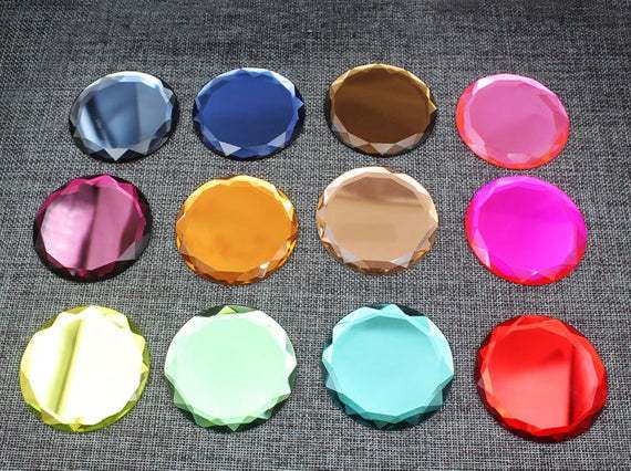 58mm round glass cabochon for DIY compact mirror jewelry supplies,Multicolor