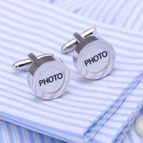 316L stainless steel Picture Cufflinks Classic Wedding Events Photo Cuff Links Wedding Men Jewelry Wholesale Drop Ship Retail