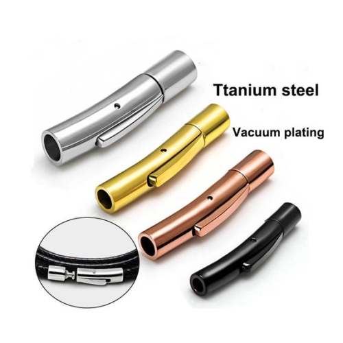 5 pcs Ttanium steel Clasp Leather Cord End Cap, Leather cord Connector Links