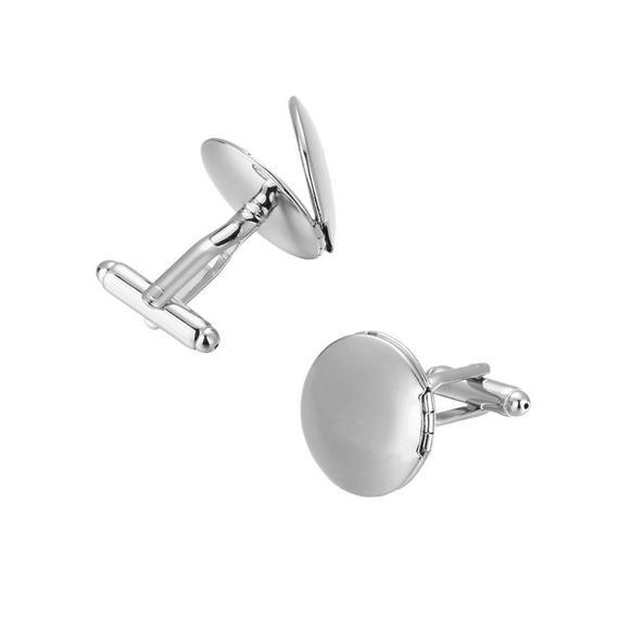 rectangle French cufflinks blank,Cufflinks Bezel Setting,Heart Photo Frame Silver Tone CuffLinks