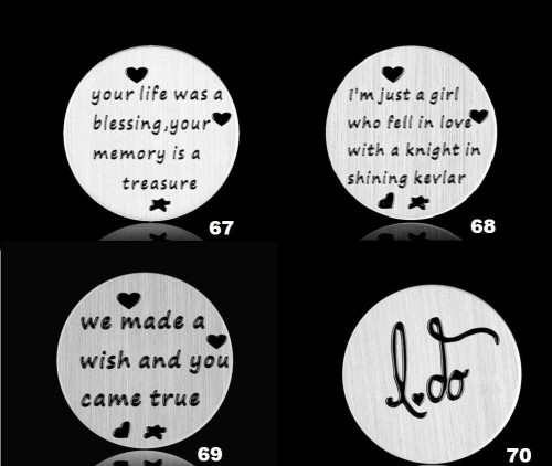 Stainless steel Floating Locket Plate, memory plate plate,4 designs, Floating charms, Dia 22mm Fit for 30mm floating locket