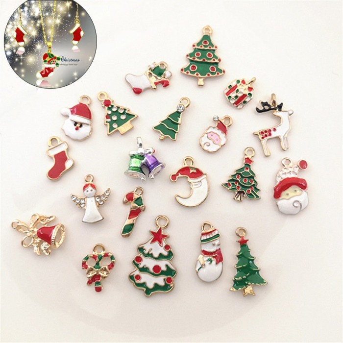 Christmas Charm Collection, Colorful Enamel Christmas charms Assortment, Christmas theme C002