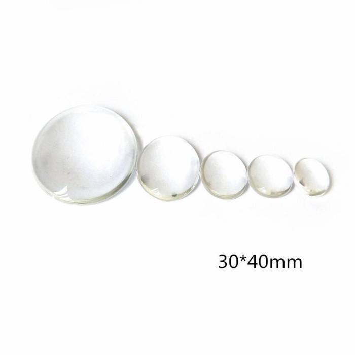 10pcs 30 x 40mm Oval Crystal Clear Glass Cabochon Tiles for base Pendants (3010370)