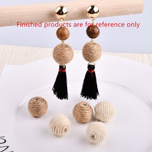 diy jewelry earring pendants accessory 50pcs/lot 16mm Linen hemp rope weaving fashion plastic handmade beads charms