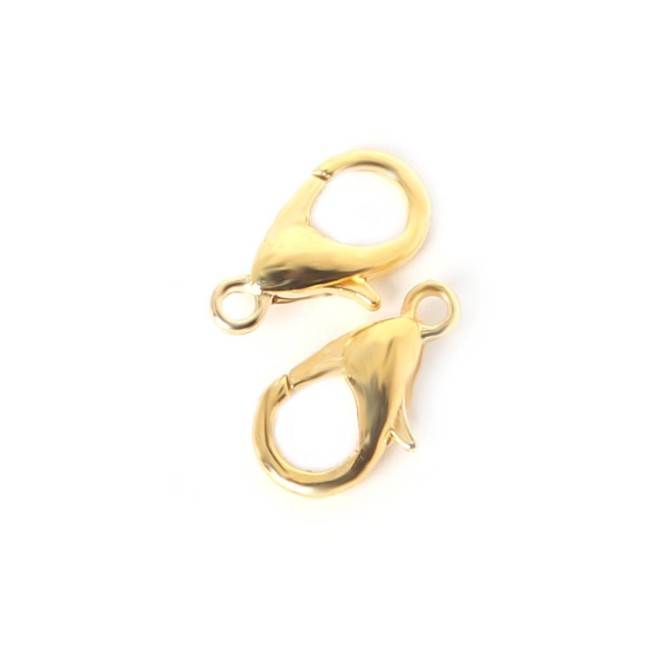50pcs Gold Tone Lobster Clasps 6 x 12mm (#3010158)