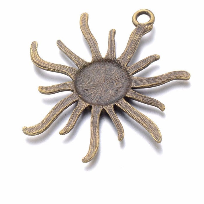 20pcs 12mm Antique Bronze Cabochon Pendant Base, round pendant setting (3010310)