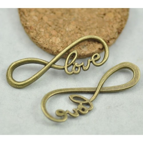 10pcs Antique Bronze Love infinity symbol Charms Pendants Findings (#3010040)