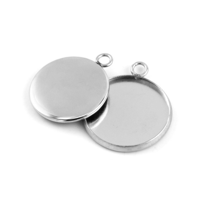 100pcs 8mm 10mm 18mm 20mm 25mm 30mm Stainless steel Settings Base, Bezel Blank Base Setting, Round Cabochon Pendant Base