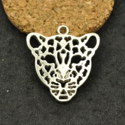 10pcs Antique Tibetan Silver Tone Leopard Charm Statement Piece Charms (#3010301)