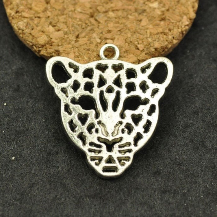 10pcs Antique Tibetan Silver Tone Leopard Charm Statement Piece Charms (#3010301)