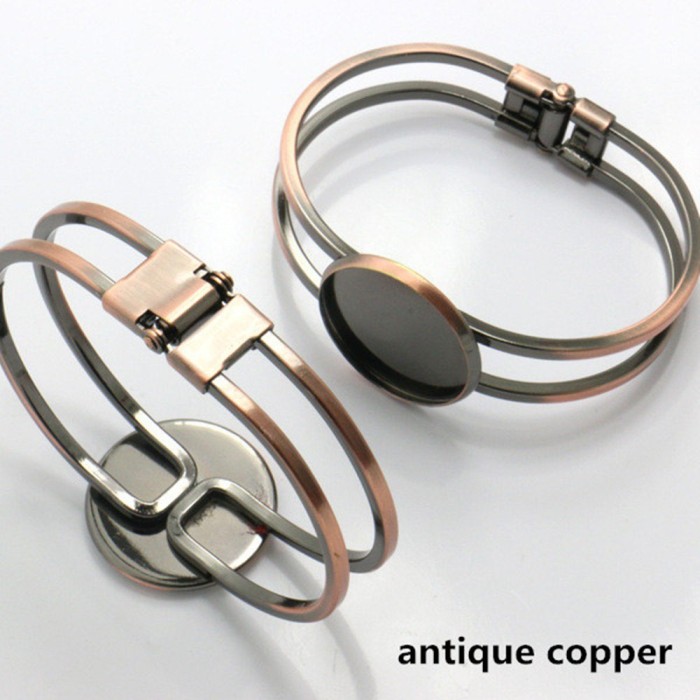 10pcs 25mm Silver round setting Blank Bracelet Cuff, bracelet blanks, Bezel Bracelet Blank, Bracelet Tray, Bezel Cuff