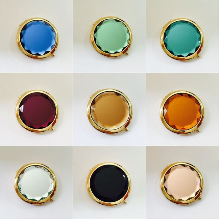 10 Kits 70mm Round Blank Pocket Mirror with 58mm Glass tile, Compact mirror blank, Engravable Pocket Mirrors M001,Multicolor