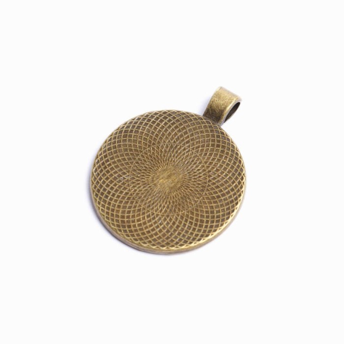20pcs 30mm Antique Bronze Cabochon Pendant Base, round pendant setting (3020003)