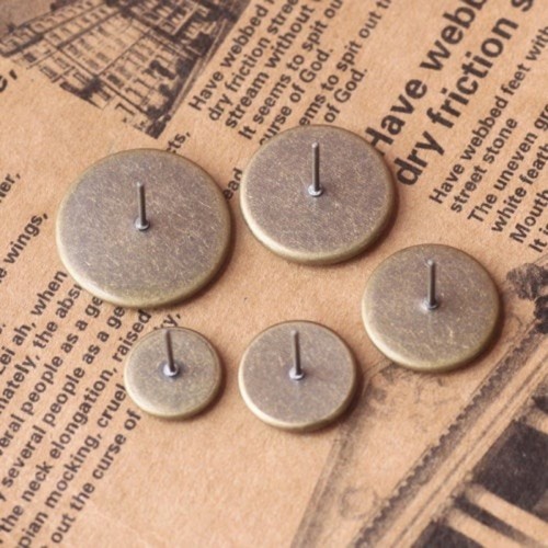 50pcs Antique Bronze bezel Stud Earring Blanks /earring base, Bezel Stud Earrings,earring base settings (3010384)