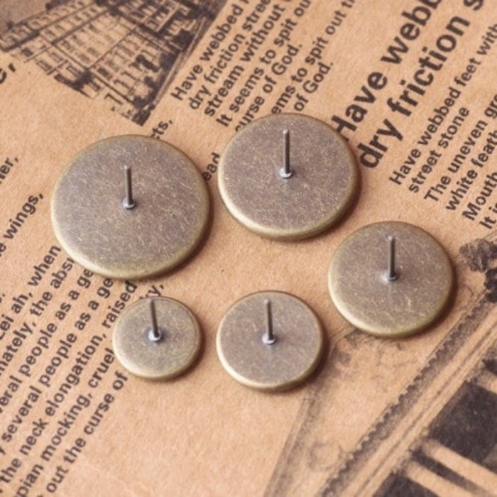 50pcs Antique Bronze bezel Stud Earring Blanks /earring base, Bezel Stud Earrings,earring base settings (3010384)