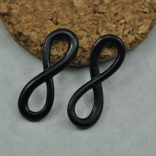 20pcs Black Infinity Charms Connector - infinity symbol Charms Pendants Findings (#3010033)
