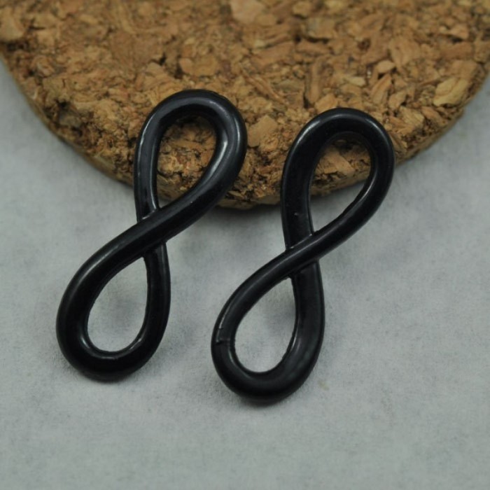 20pcs Black Infinity Charms Connector - infinity symbol Charms Pendants Findings (#3010033)