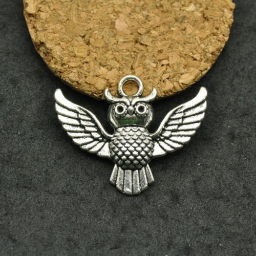 10pcs Antique Tibetan Silver Tone Owl Charms Pendants Findings (#3010074)